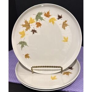Franciscan Indian Summer Fall‎ Leaves Set Of 3 Salad Plates Plate Vintage 8"
